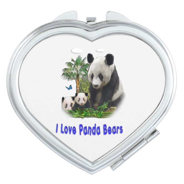 Panda bear cubs compact mirror (Front)