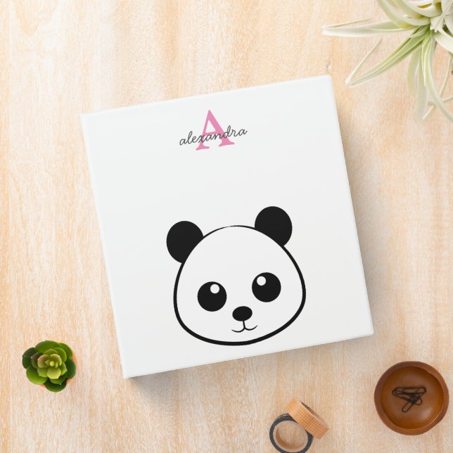Panda Bear Custom Monogram Binder – Personalized  (In Situ)