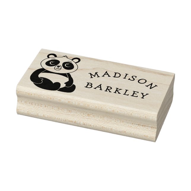 Panda Bear Cute Kid's Adorable Name Rubber Stamp (Stamp)