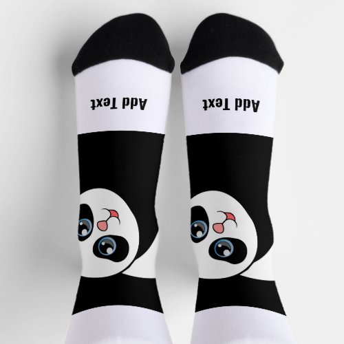 Panda Bear Cute photo add text Stylish Looks Crew Socks