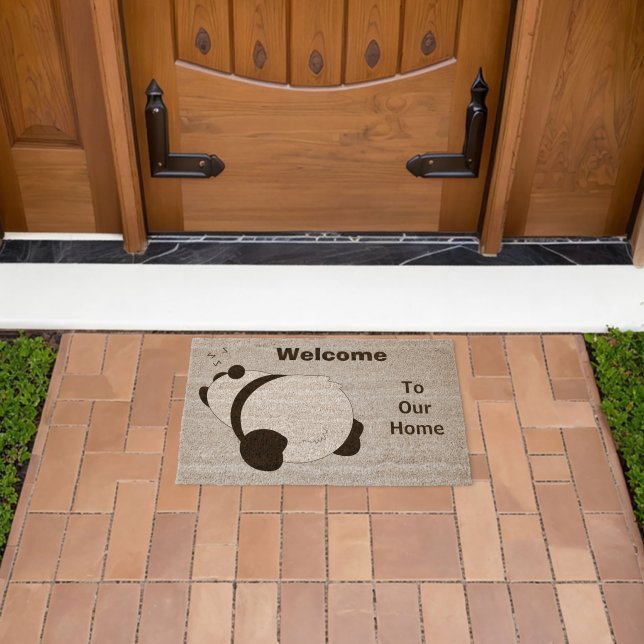 Panda Bear Design Personalised Fiber Doormat (Insitu (Outdoor))