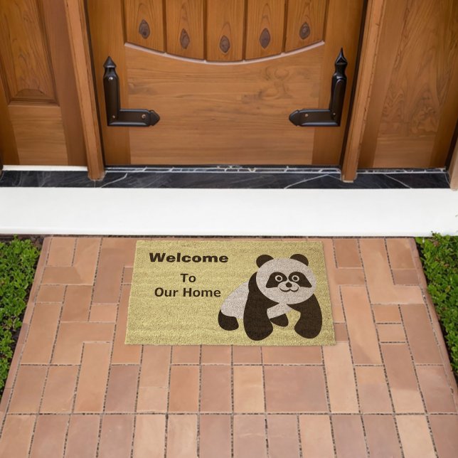 Panda Bear Design Personalised Fiber Doormat (Insitu (Outdoor))
