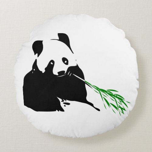 Panda Bear Design Round Pillow