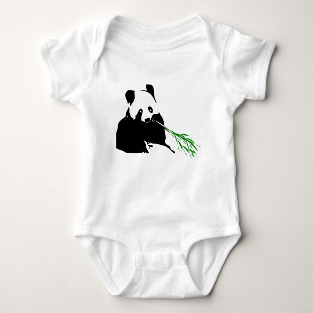 Panda Bear Designs on Baby cloths Baby Bodysuit (Front)