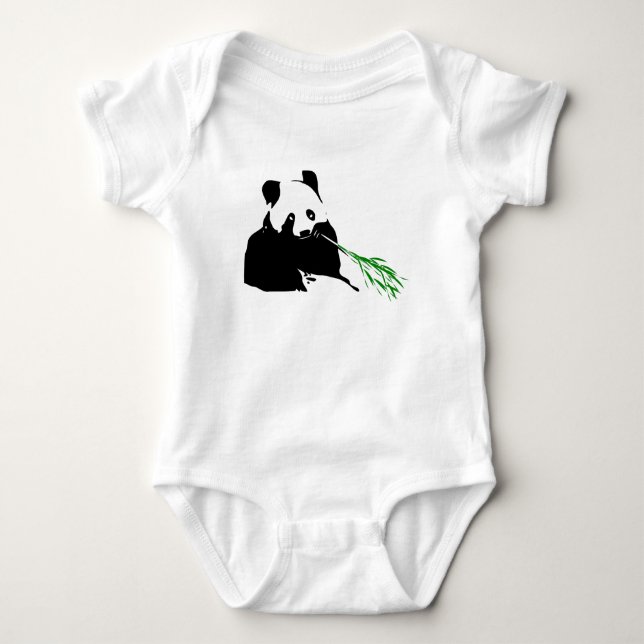 Panda Bear Designs on Baby cloths Bodysuit (Front)