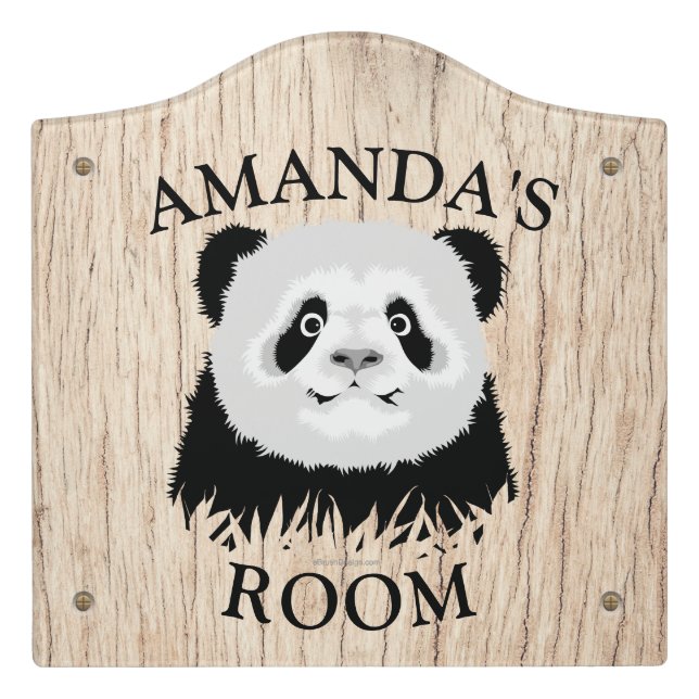 Panda Bear Door Sign (Large Crest Front)
