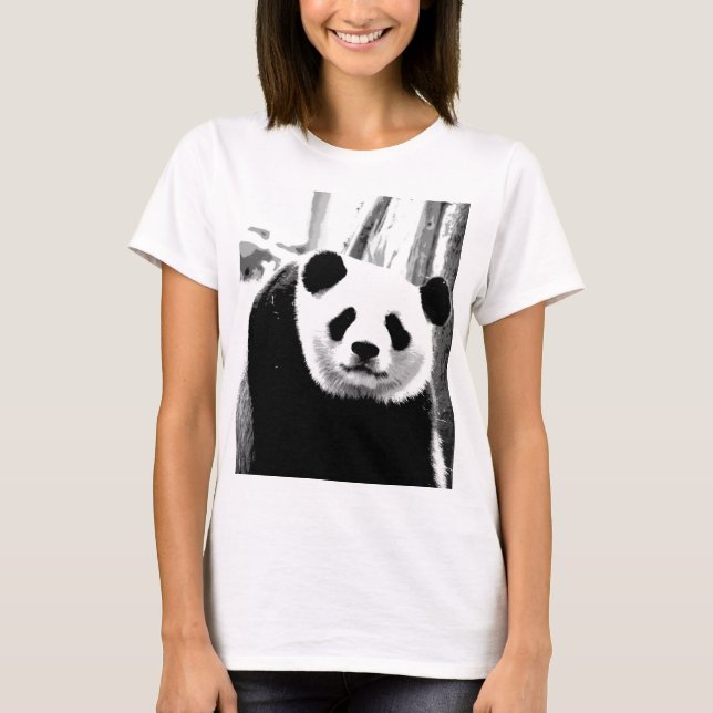 Panda Bear Double Sided Design Custom Women's T-Shirt (Front)