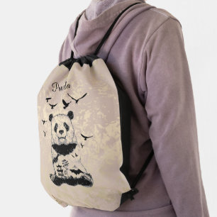 Panda Bear Drawstring Backpack