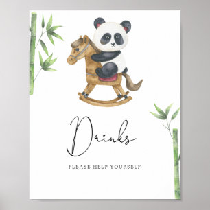 Panda Bear Drinks help yourself Poster