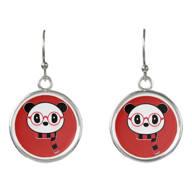 Panda Bear Earrings - Winter Ready Leon (Front)