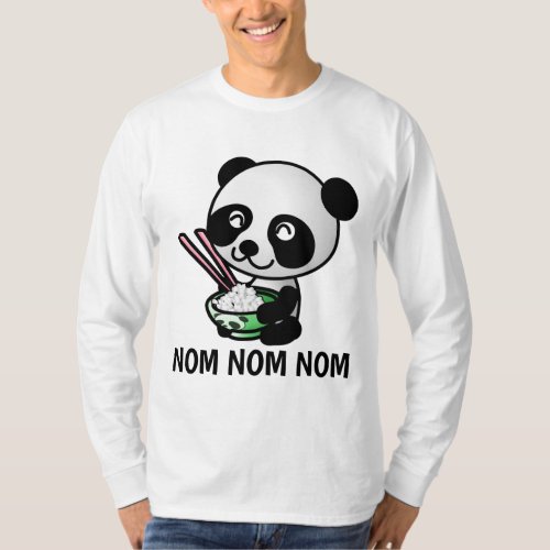PANDA BEAR EATING WITH CHOPSTICKS T_Shirts