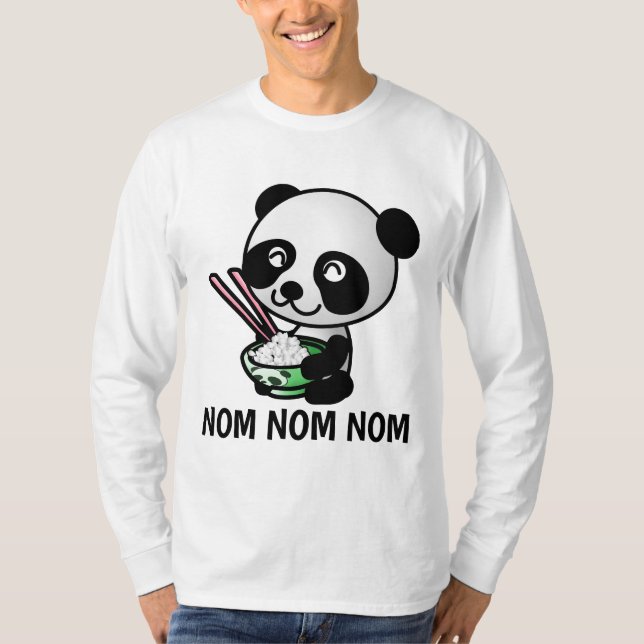 PANDA BEAR EATING WITH CHOPSTICKS T-Shirts (Front)