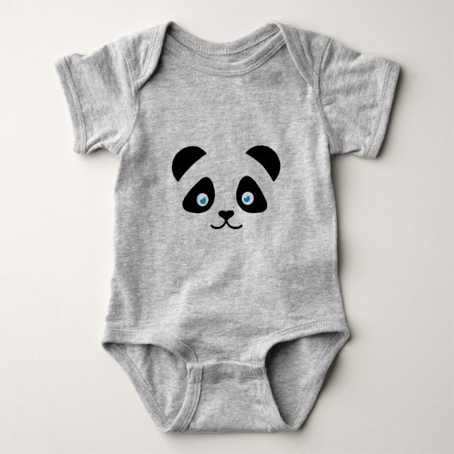 panda bear face baby bodysuit (Front)