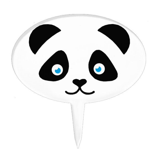 panda bear face cake topper (Front)