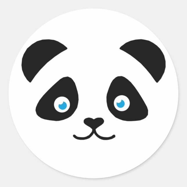 panda bear face classic round sticker (Front)