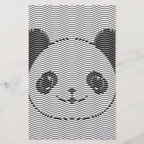 Panda Bear Face On Wave Pattern