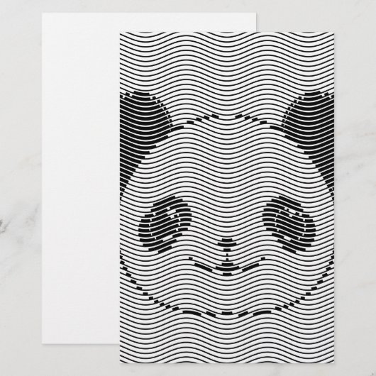 Panda Bear Face On Wave Pattern (Front/Back)