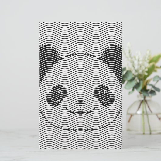 Panda Bear Face On Wave Pattern (Standing Front)