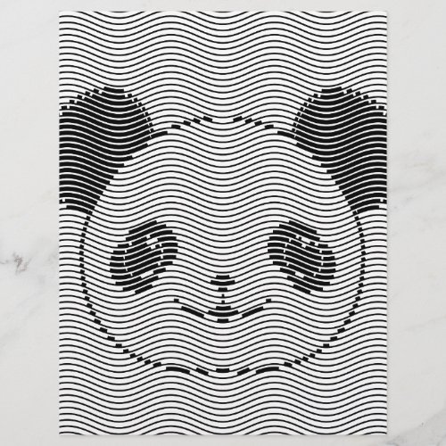 Panda Bear Face On Wave Pattern