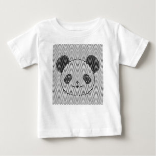 Panda Bear Face On Wave Pattern Baby T-Shirt