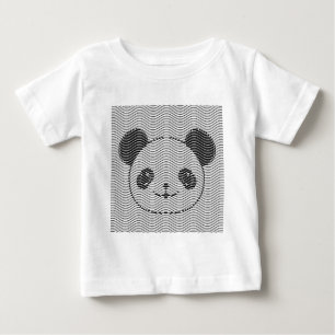 Panda Bear Face On Wave Pattern Baby T-Shirt
