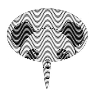 Panda Bear Face On Wave Pattern Cake Topper