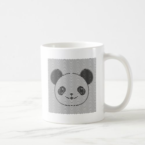 Panda Bear Face On Wave Pattern Coffee Mug