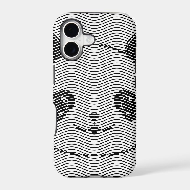 Panda Bear Face On Wave Pattern Iphone Case (Back)