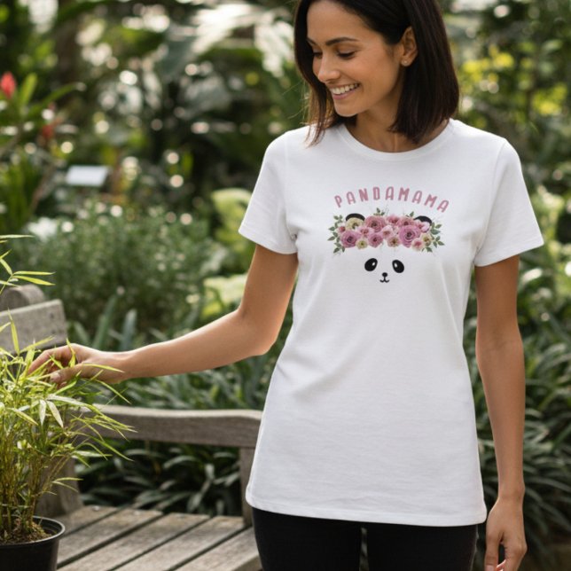 Panda Bear Face Personalized Womens T-Shirt (Upgrade your casual wardrobe with this sweet and soft personalized panda tee.)