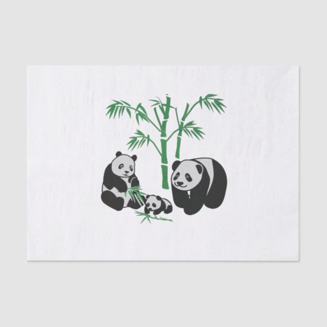 Panda Bear Family Tissue Paper (Front)