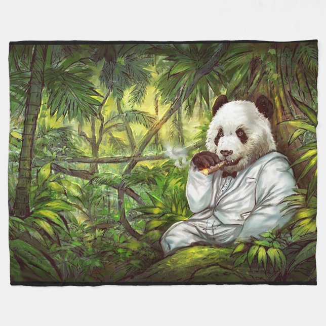 Panda bear fleece blanket (Front (Horizontal))