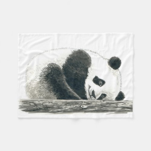 Panda bear fleece blanket
