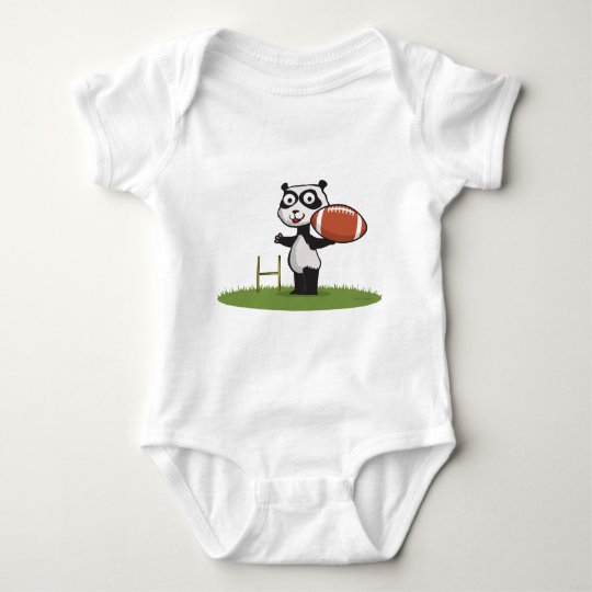 Panda Bear Football Baby Bodysuit
