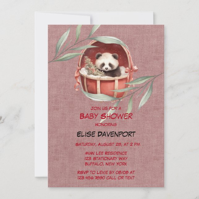 Panda Bear Gender Neutral Baby Shower Invitation (Front)