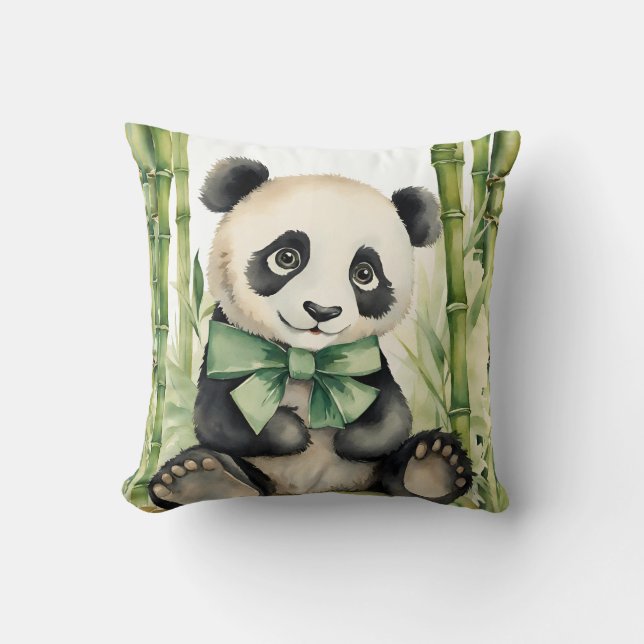 Panda Bear Gender Neutral  Throw Pillow (Front)