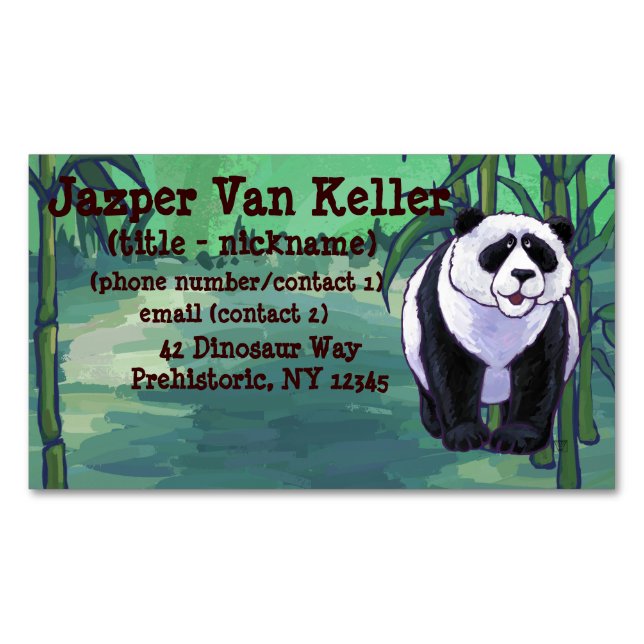 Panda Bear Gifts & Accessories Business Card Magnet (Front)
