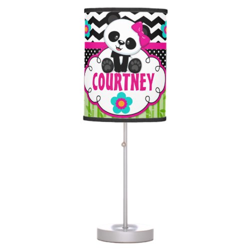 Panda Bear Girls Room Lampshade Personalized Table Lamp