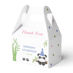 Panda Bear Green Bamboo Kids Birthday  Favor Boxes