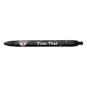 Panda Bear Heart Gold Stars Name Pen