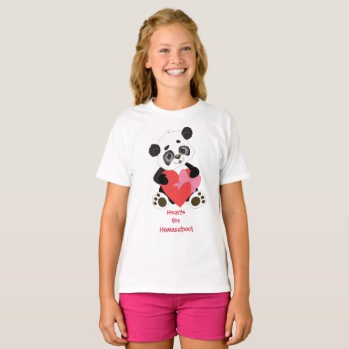 Panda Bear Hearts for Homeschool T_Shirt