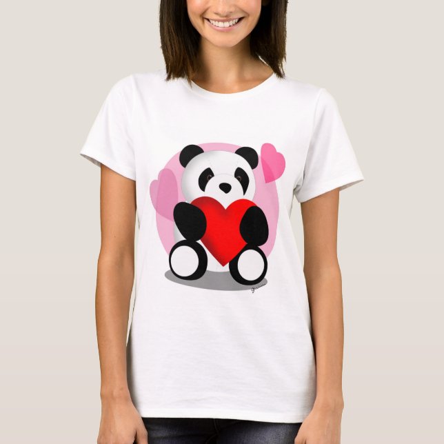 Panda Bear  Hearts Shirt (Front)