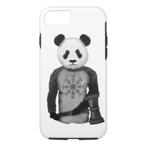 Panda Bear Holding Thors Viking Hammer iPhone 87 Case