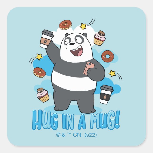 Panda Bear - Hug in a Mug! Square Sticker (Front)