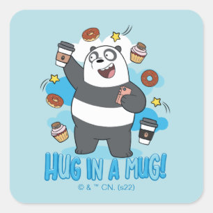 Panda Bear - Hug in a Mug! Square Sticker