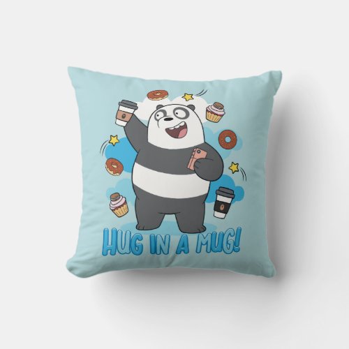 Panda Bear _ Hug in a Mug Throw Pillow
