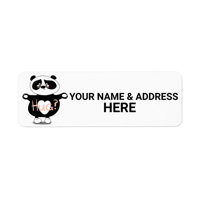 PANDA BEAR HUG RETURN ADDRESS LABELS (Front)
