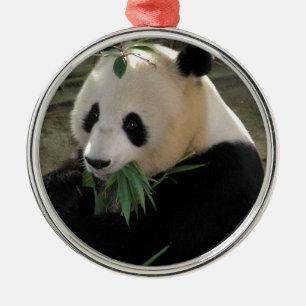 Panda Bear Hugs Metal Ornament
