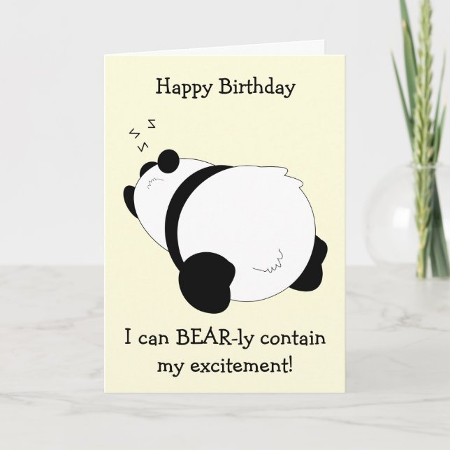 Panda Bear Humorous Birthday Card (Front)