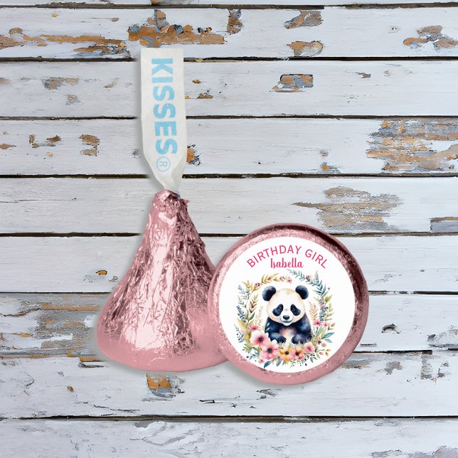 Panda Bear in Flowers Girl's Birthday Girl Hershey®'s Kisses® (Creator Uploaded)