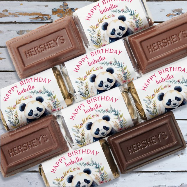 Panda Bear in Flowers Girl's Birthday Girl Hershey's Miniatures (Creator Uploaded)